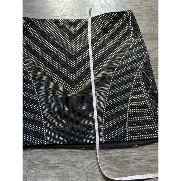 Fate Bejewelled Rhinestone Skirt Women’s Size Mini Sparkle Gold Black Party - Picture 4 of 11